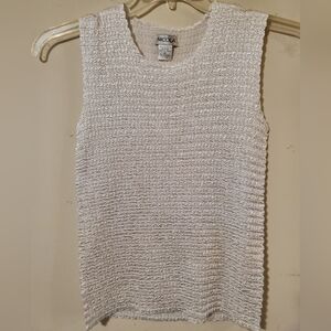 90s Y2k White Textured Popcorn Sleeveless Top Camisole Coquette Soft Girl